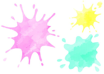 カラフルなインクが飛び散っているイラスト