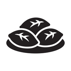 Songpyeon rice cakes icon for Korean harvest festival celebration