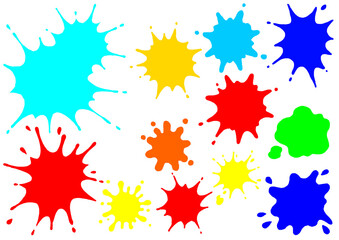 カラフルなインクが飛び散っているイラスト
