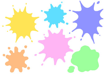 カラフルなインクが飛び散っているイラスト