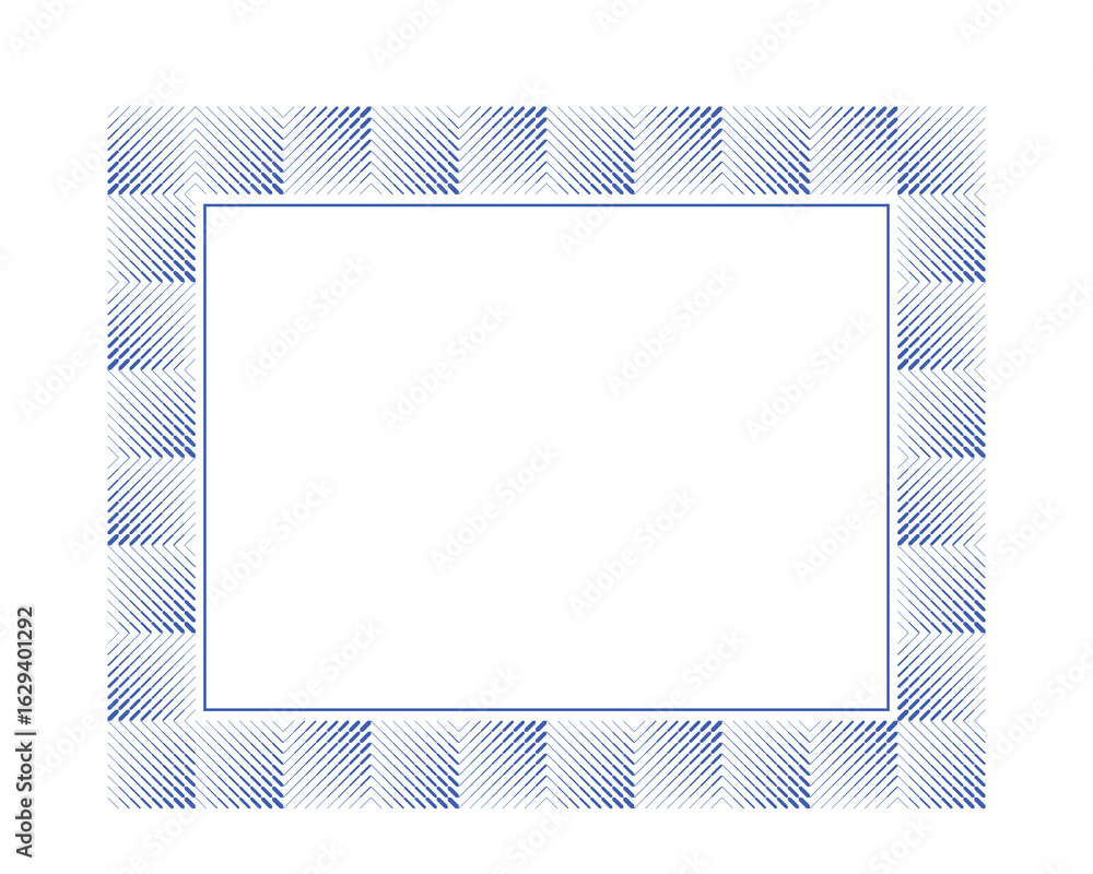 Poster abstract blue line square frame with geometric pattern vector illustration