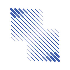 Abstract Blue Lines Pattern, Square Geometric Shape, Halftone Effect, Modern Design Vector Illustration