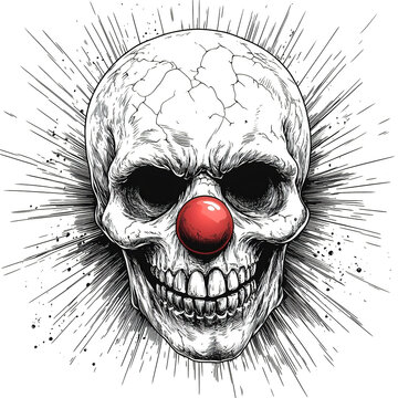 Calavera con nariz de payaso
