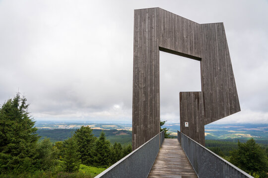Panorama at Thalfang Peak, Forested Highlands of Hunsr&uuml;ck, Germany