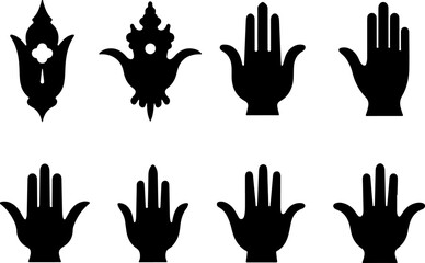 “Ornamental Tulip and Pomegranate Motif Vector Icons”
