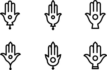 “Ornamental Tulip and Pomegranate Motif Vector Icons”
