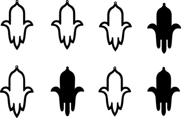 “Ornamental Tulip and Pomegranate Motif Vector Icons”
