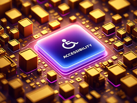 Powering digital inclusivity accessibility interface showcasing tech on transparent background