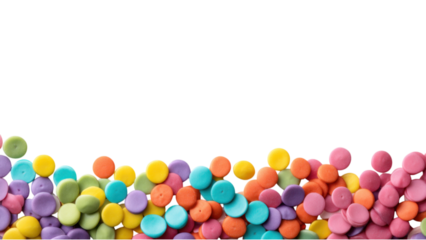 Colorful Candy Buttons Neatly Aligned on a Black Background