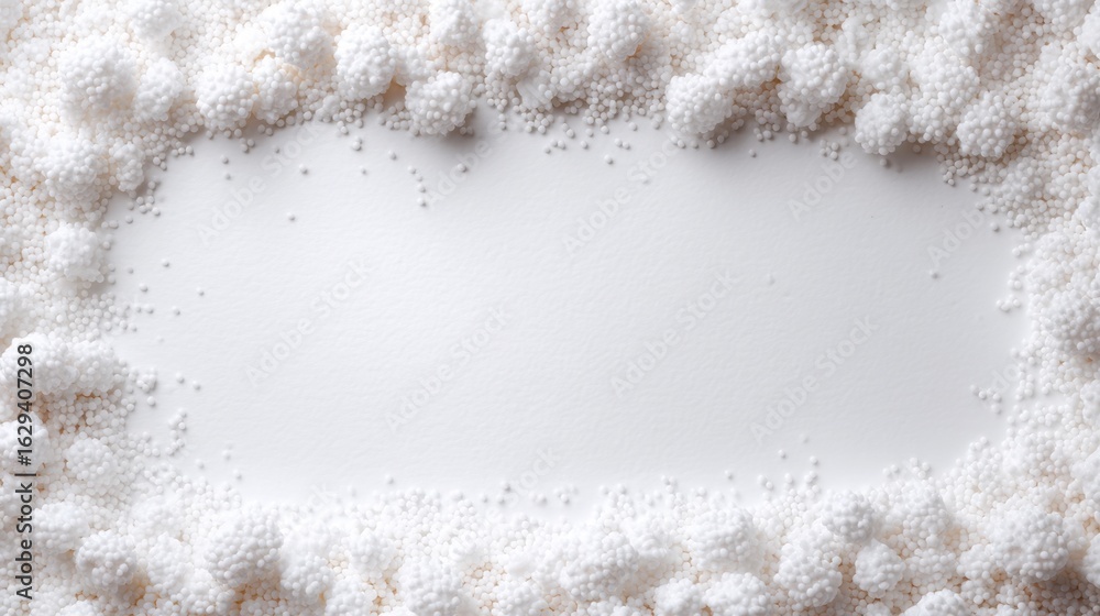 Aufkleber delicate frame created with white granules surrounding empty space
