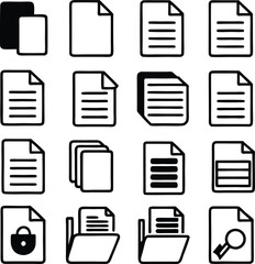 Hand-drawn document icons:  various file formats, folders, and security symbols;  black and white; minimalist style.