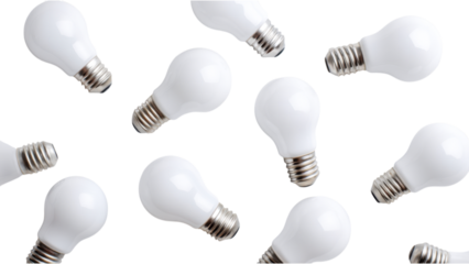 Unlit LED Light Bulbs with Metallic Bases in Various Arrangements