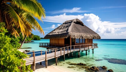 Tropical overwater bungalow