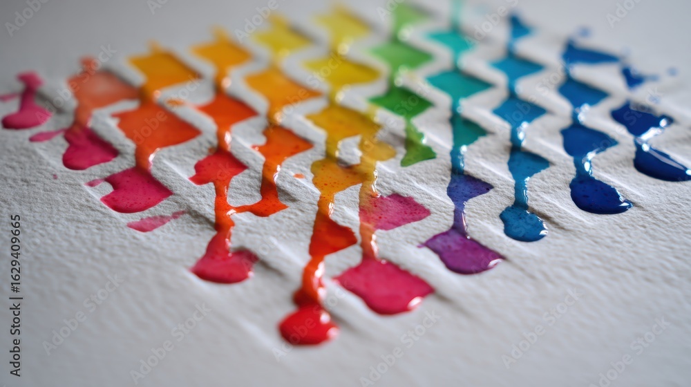 Poster colorful watercolor drips create a dynamic loose grid pattern