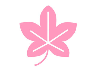 シンプルもみじアイコン（ピンク）