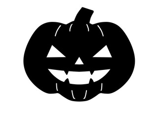シンプルハロウィンかぼちゃアイコン（黒）