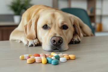 Veterinary treatment for dog respiratory illness in clinic