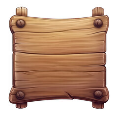 Rustic Wooden Signboard with Blank Space for Text or Messages isolated on transparent background.