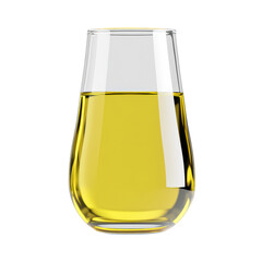 Clear Glass with Yellow Liquid isolated on transparent background.