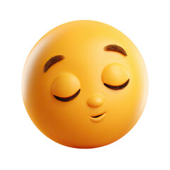 Happy cartoon character smiling with closed eyes and cute features isolated on transparent background.