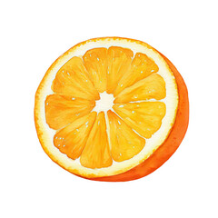 Fresh Orange Slice with Bright Color and Vibrant Texture Details isolated on transparent background.
