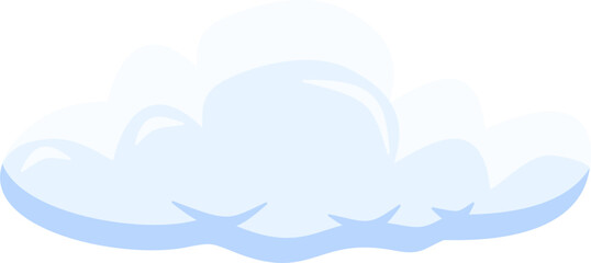 Cute cartoon vector cloud in soft blue and white tones, ideal for weather icons, sky backgrounds, children’s designs, or digital patterns.