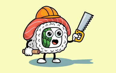 Sushi vector design, vector illustration, Sushi design, silhouette style.

