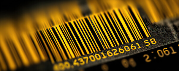 Detailed view of a barcode showcasing its intricate patterns and lines in close-up format