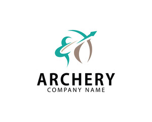 Archery logo creative design concept sport abstract arrow