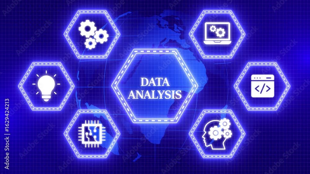 Poster data analysis for business and finance concept. information report for digital business strategy. bu