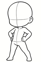 Chibi character template ready for custom design, perfect for artists and creators