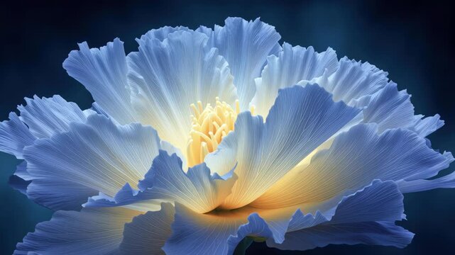 Stunning flower blooms with delicate blue petals, radiating soft glow that showcases beauty of wildflowers in natures rewilding artistry