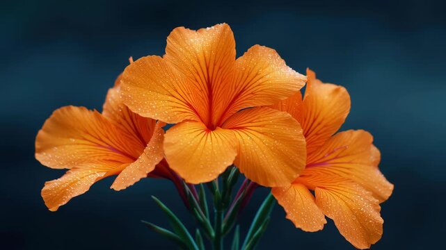 Vibrant wildflowers rewilding project display stunning orange petals glistening with dew, showcasing natures beauty and resilience captivating scene
