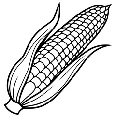 Outline of Ripe Corn with Husk 
