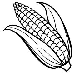 Outline of Ripe Corn with Husk 