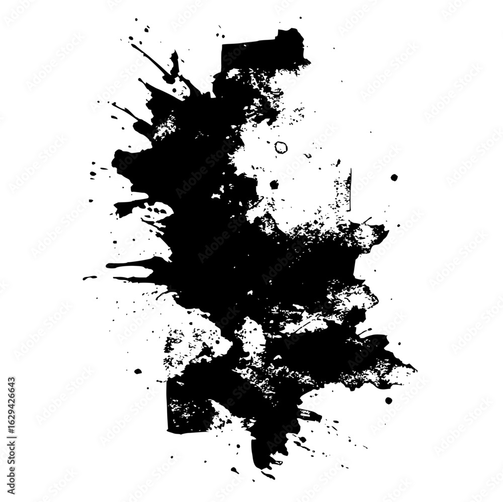 Aufkleber abstract black ink splatter with drips and splatters creating a dynamic and textured composition on 