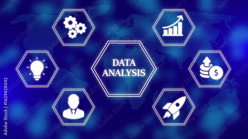 Poster data analysis for business and finance concept. information report for digital business strategy. bu
