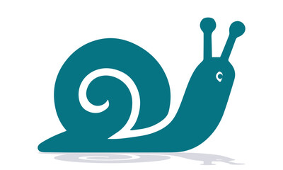 Teal Snail Silhouette Vector Illustration with Transparent Background, Crawling Slowly, Isolated Design Element, Nature Icon, Wildlife Graphic