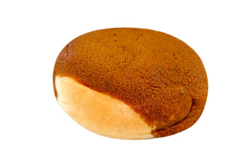 Coffee Bun (Rotiboy) isolated on white background. Coffee bun bread home made. Mexican Coffee Bun.