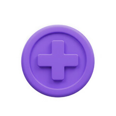 Obraz premium Purple plus sign icon isolated on transparent background