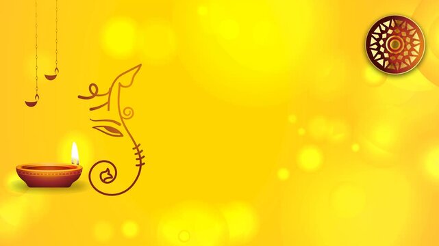 Ganesha Chaturthi Festival with Yellow Background