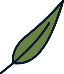 Long Pointed Green Leaf Icon