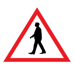 pedestrian crossing sign road rules traffic sign symbol design illustration.eps