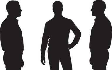 Silhouette of Man Standing with Hand Gestures 