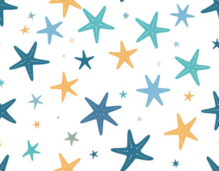 A colorful seamless pattern set of star shapes with a festive holiday design