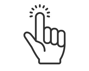 Obraz premium タップ動作の指アイコン（光・線画・操作） | ベクター素材 SVG