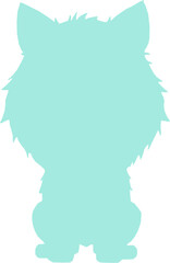 Dog or cat silhouette front view black outline vector