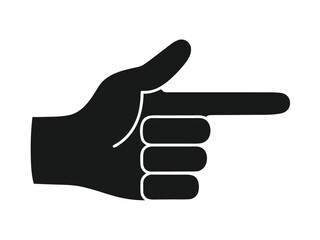 Black Silhouette of a Hand Pointing to the Right with a Cuff and Button vector illustration_1.eps