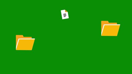 Two folders file transfer animation seamless loop. Suitable for business, data management, transfer, and document related concepts. Document transferring between two folders - Powered by Adobe