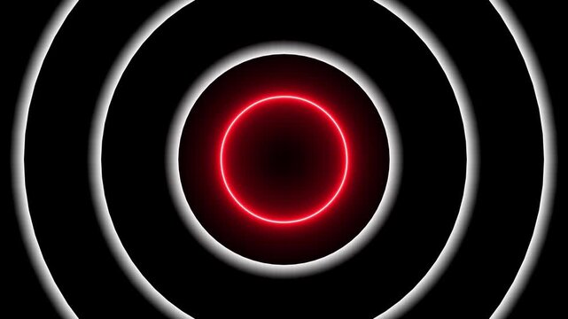 Neon line Futuristic abstract background with glowing blue circles and a star-filled sky, ideal for science and technology themes hues create, futuristic visual experience with radio waves tunnels.